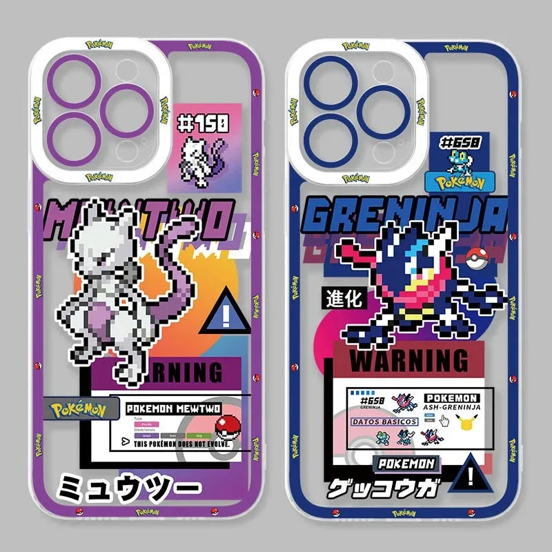 Anime P-Pokemon Cool Mewtwo Phone Case For iPhone 17 Air 15 14 13 12 11 Pro Max 16 15 14 Plus Shockproof Soft Silicone Cover