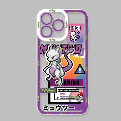 Anime P-Pokemon Cool Mewtwo Phone Case For iPhone 17 Air 15 14 13 12 11 Pro Max 16 15 14 Plus Shockproof Soft Silicone Cover