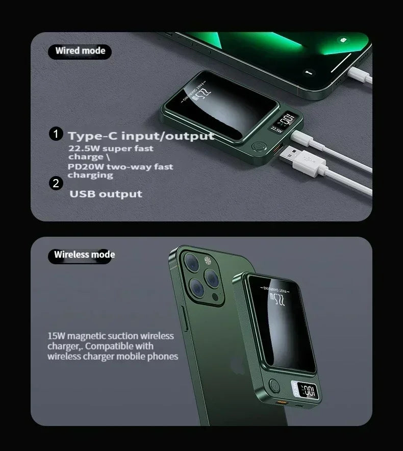 Magnetic Power Bank 50000mAh Large Capacity Wireless Fast Charging